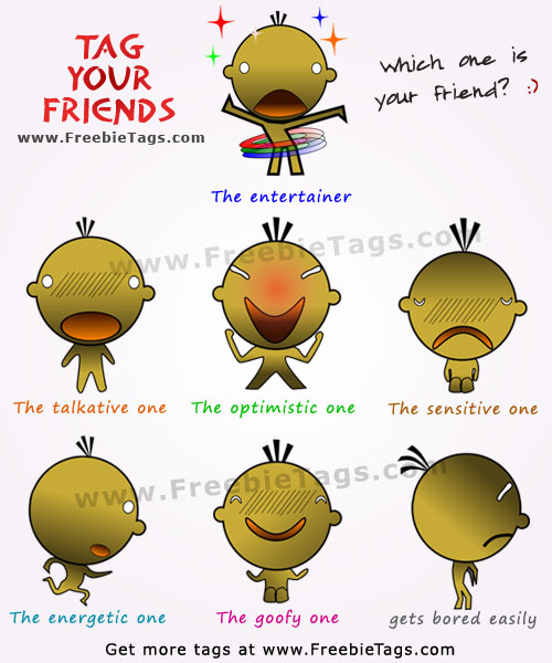 Tag your friends as funny and cute figures facebook tags
